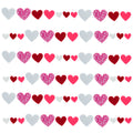 66 Piece Feltiest Felt Stickers Printed Hearts 2 Inches in Multi color Heart