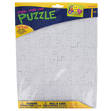 Paper 11-Inch White Create-Your-Own Puzzle Set 48 Pieces in White color