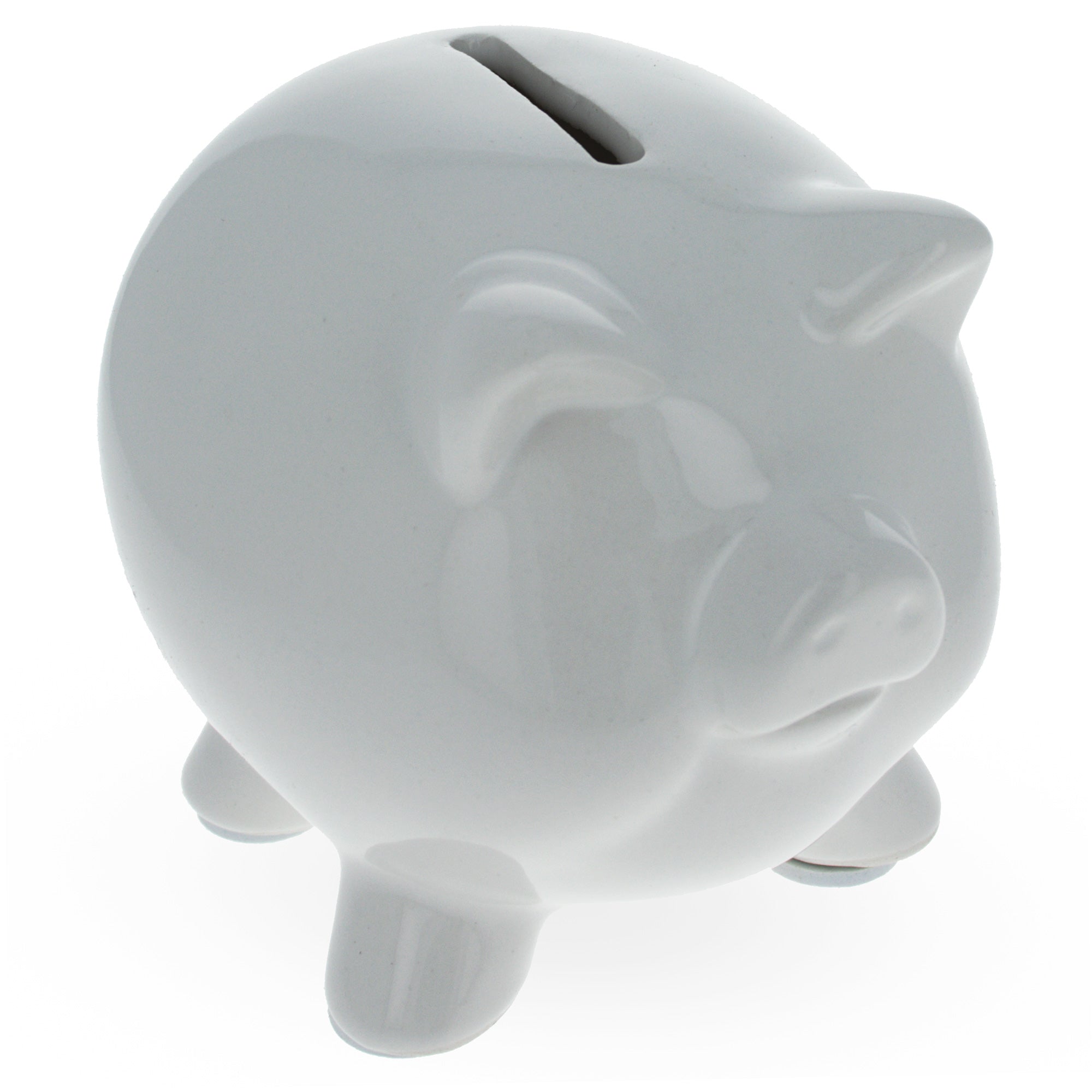 Unpainted White Ceramic Piggy Bank DIY Craft 4.2 InchesChina , dimensions in inches: 4.2 x 3.4 x