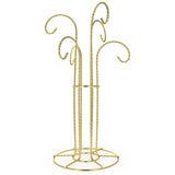 6 Arm Gold Tone Twisted Brass Metal 6 Ornaments Stand 12 Inches in Gold color,  shape