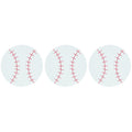Set of 3 Foam Baseball Craft Cutouts 4.3-Inch DIY Crafts in White color Round