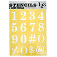 Stencil Templates with Numbers 11 Inches in Yellow color