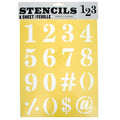 Stencil Templates with Numbers 11 Inches in Yellow color