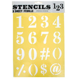 Stencil Templates with Numbers 11 Inches in Yellow color