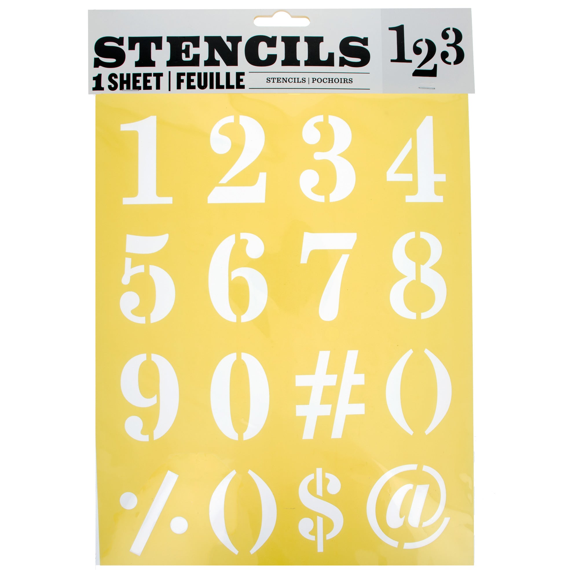 Stencil Templates with Numbers 11 Inches in Yellow color