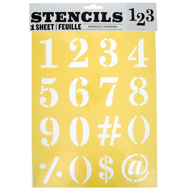 Stencil Templates with Numbers 11 Inches in Yellow color