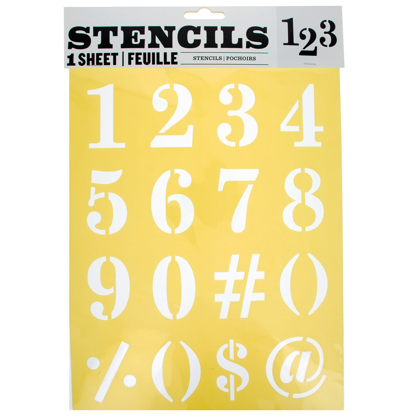 Stencil Templates with Numbers 11 Inches in Yellow color