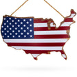 Wooden USA Flag Sign United States Patriotic Display Board 10.5 Inches in Red color