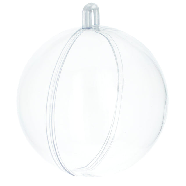 2.7-Inch Clear Plastic Fillable Christmas Ball Ornament for DIY Crafting in Clear color Round