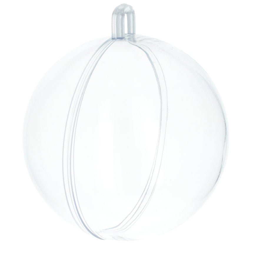 2.7-Inch Clear Plastic Fillable Christmas Ball Ornament for DIY Crafting in Clear color Round