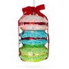 Glass Gift Wrapped Macaroon Glass Christmas Ornament 4.2 Inches in Multi color