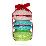 Gift Wrapped Macaroon Glass Christmas Ornament 4.2 Inches in Multi color,  shape