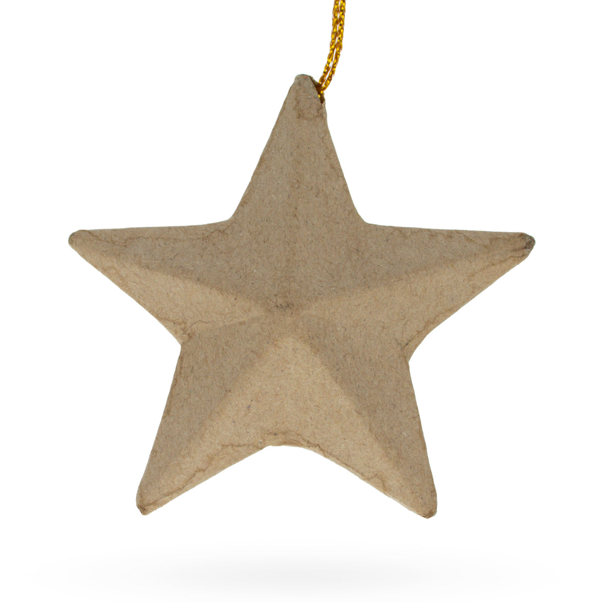 Star Paper Mache Ornament 3 Inches in Beige color, Star shape