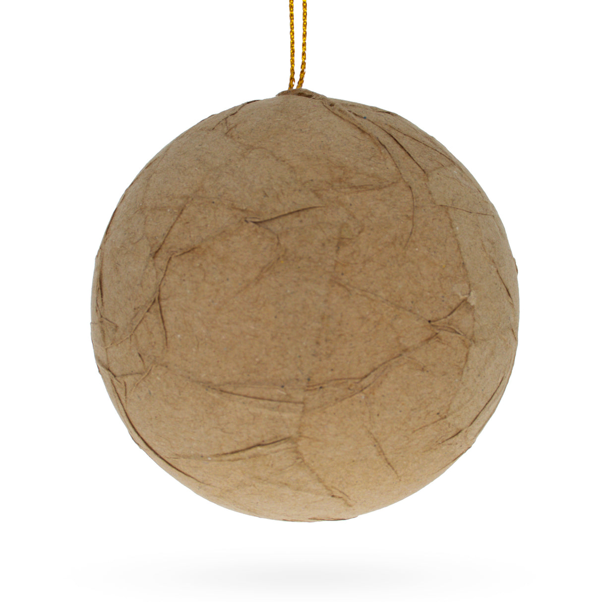 Paper Mache Ornament 3.2 Inches in Beige color, Round shape