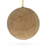 Paper Mache Ornament 3.2 Inches in Beige color, Round shape