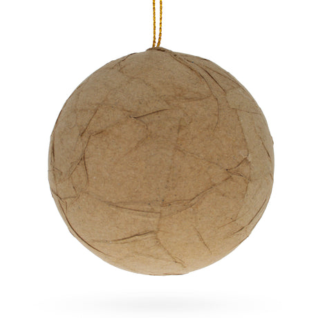 Paper Mache Ornament 3.2 Inches in Beige color, Round shape