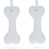 Set of 2 Blank Unfinished White Plaster Bone Christmas Ornaments DIY Craft 3.65 Inches in White color,  shape