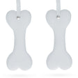 Set of 2 Blank Unfinished White Plaster Bone Christmas Ornaments DIY Craft 3.65 Inches in White color