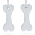 Set of 2 Blank Unfinished White Plaster Bone Christmas Ornaments DIY Craft 3.65 Inches in White color