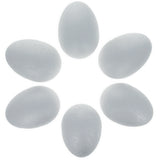 Set of 6 White Foam Eggs 2.3 Inches in White color, Oval shape