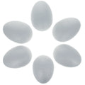 Set of 6 White Foam Eggs 2.3 Inches in White color Oval