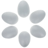 Set of 6 White Foam Eggs 2.3 Inches in White color Oval