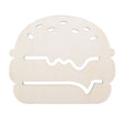 Unfinished Wooden Burger Shape Cutout DIY Craft 4.85 Inches in  color