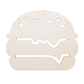 Unfinished Wooden Burger Shape Cutout DIY Craft 4.85 Inches in Beige color