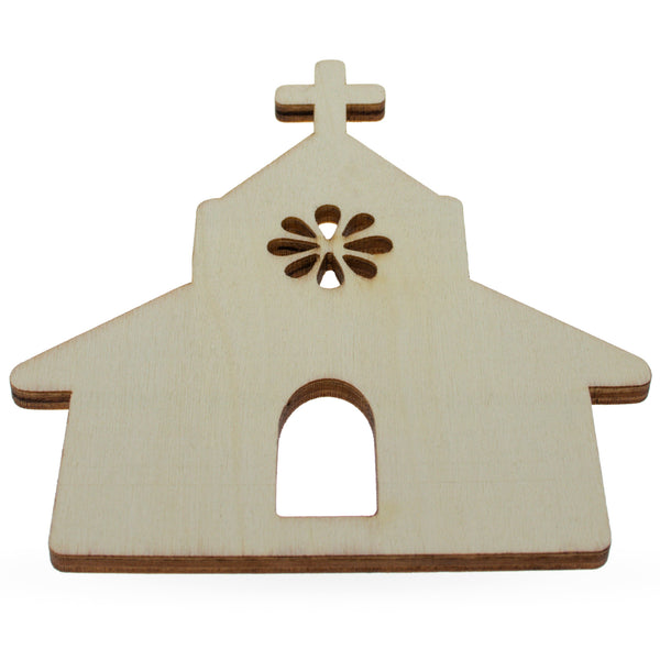 Unfinished Wooden Church Shape Cutout DIY Craft 4.9 Inches by BestPysanky