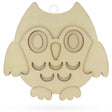 Unfinished Wooden 3D Owl Shape Cutout DIY Craft 6.2 Inches in Beige color