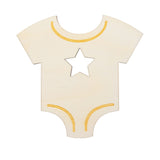Unfinished Wooden Baby Outfit Shape Cutout DIY Craft 4.2 Inches in Beige color
