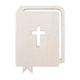 Unfinished Wooden Bible Shape Cutout DIY Craft 4.8 Inches in Beige color