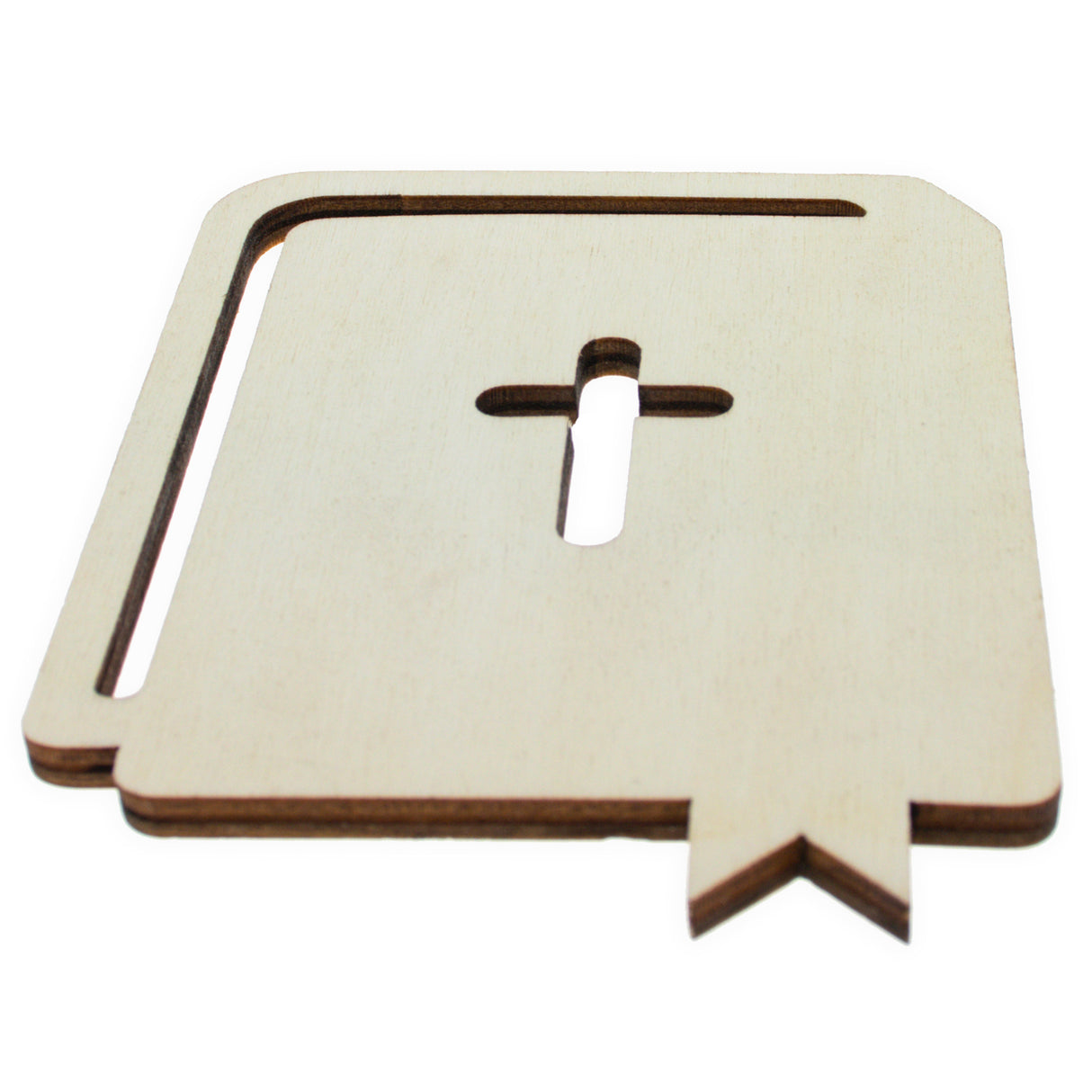 Unfinished Wooden Bible Shape Cutout DIY Craft 4.8 Inches in Beige color,  shape