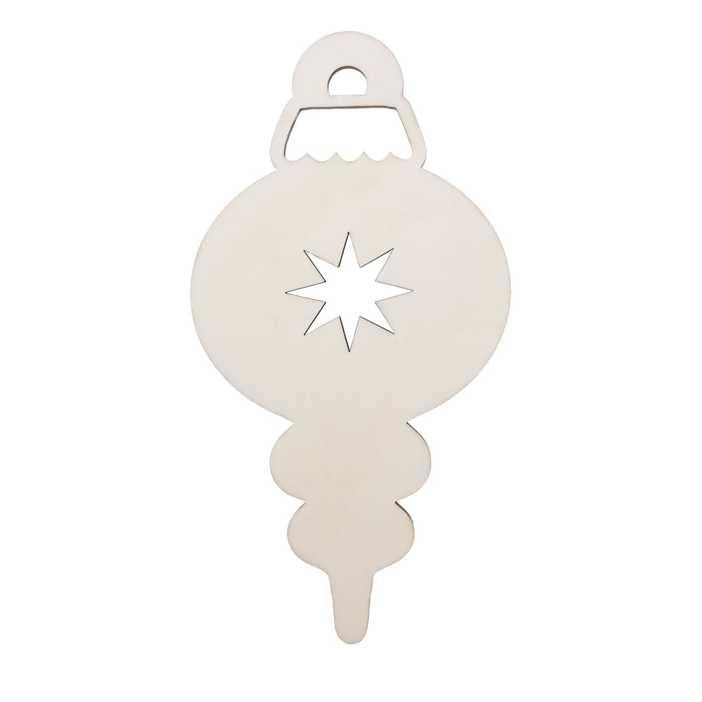 Unfinished Wooden Star Ornament Cutout DIY Craft 6.1 Inches in Beige color