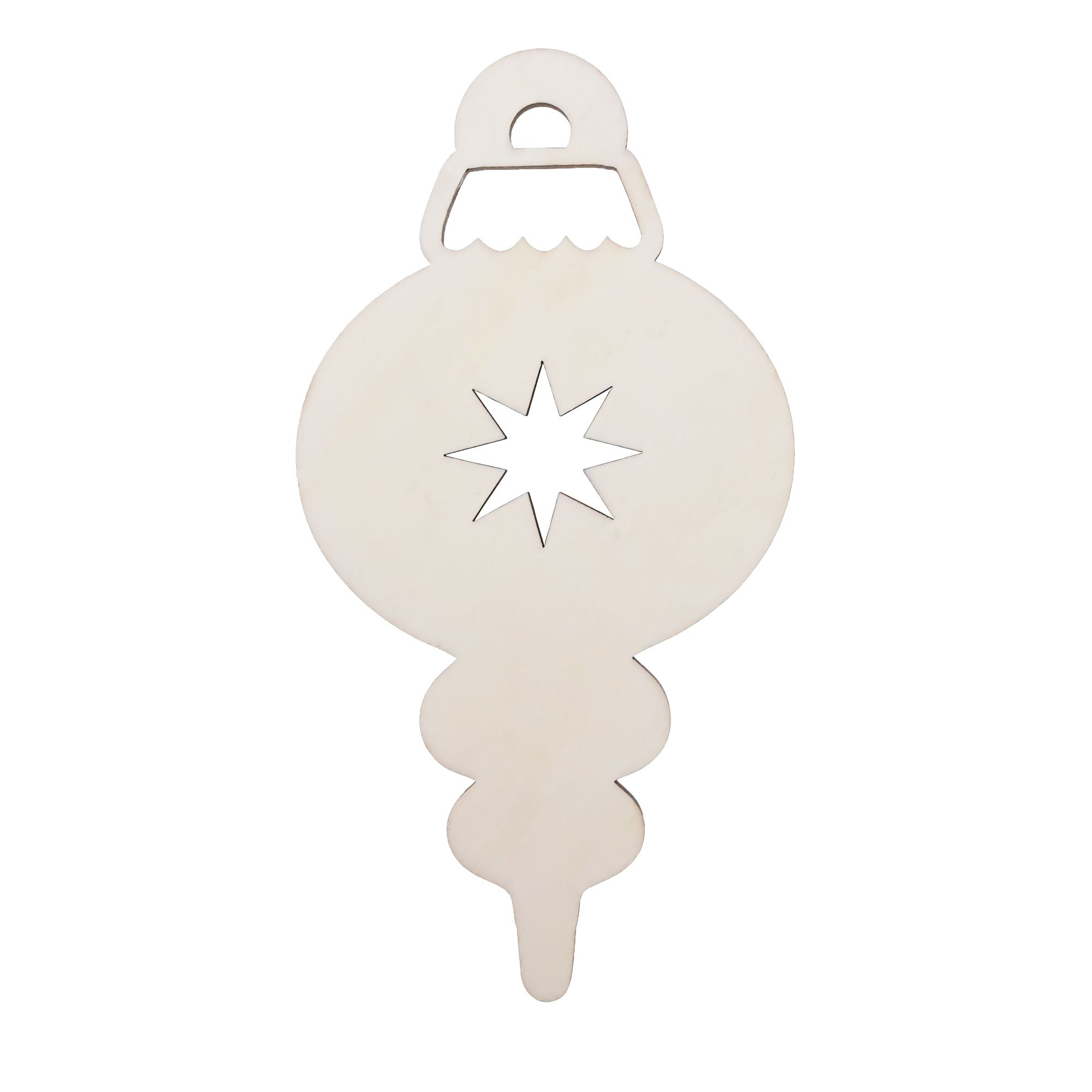 Unfinished Wooden Star Ornament Cutout DIY Craft 6.1 Inches in Beige color
