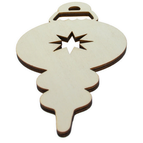 Wood Unfinished Wooden Star Ornament Cutout DIY Craft 6.1 Inches in Beige color
