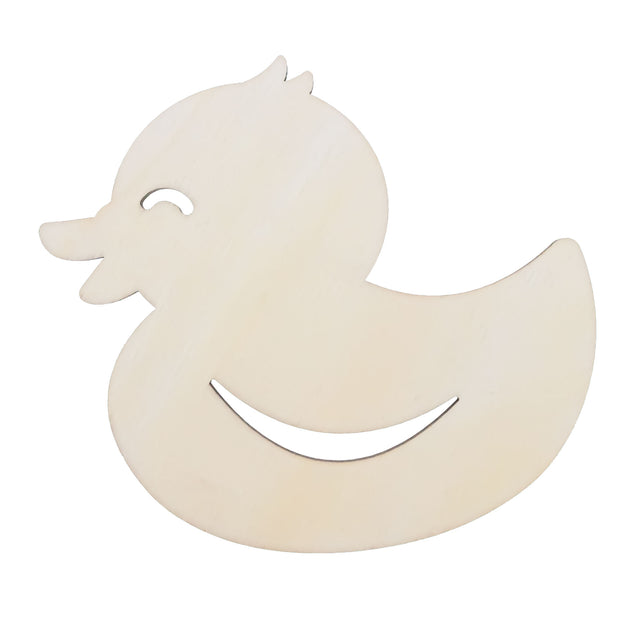 Unfinished Wooden Ducky Cutout DIY Craft 4.6 Inches in Beige color