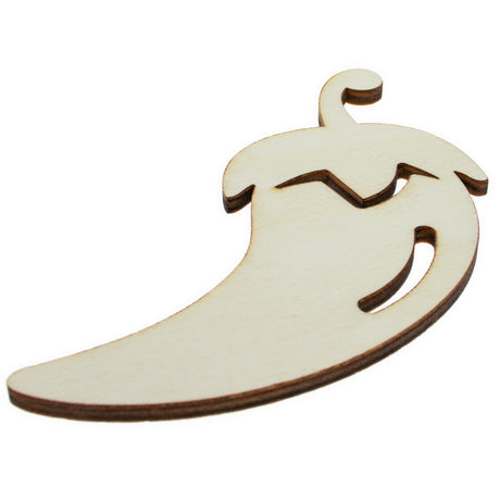 Unfinished Wooden Pepper Cutout DIY Craft 4.8 Inches in Beige color,  shape