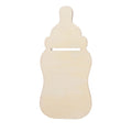 Unfinished Wooden Baby Bottle Cutout DIY Craft 5.4 Inches in Beige color