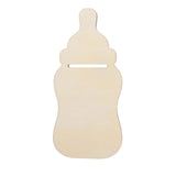 Unfinished Wooden Baby Bottle Cutout DIY Craft 5.4 Inches in Beige color