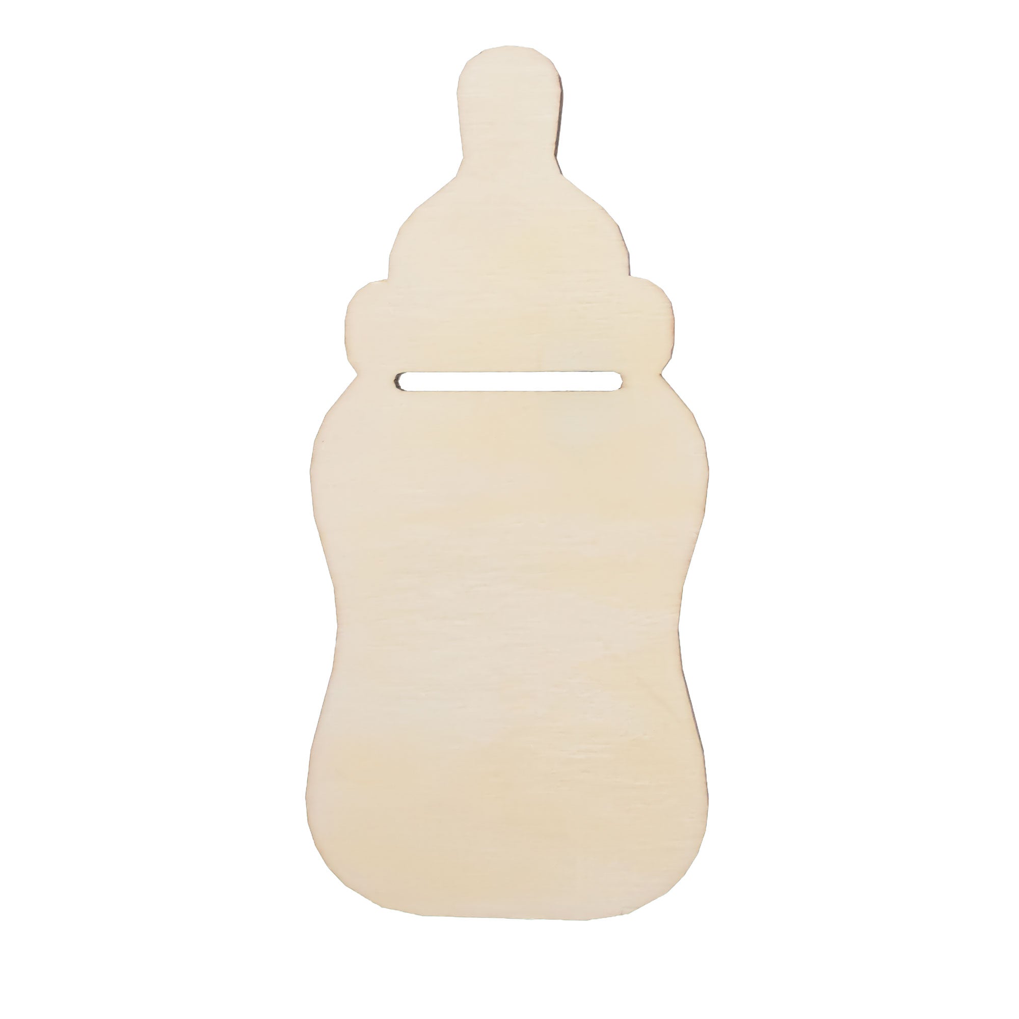 Unfinished Wooden Baby Bottle Cutout DIY Craft 5.4 Inches in Beige color