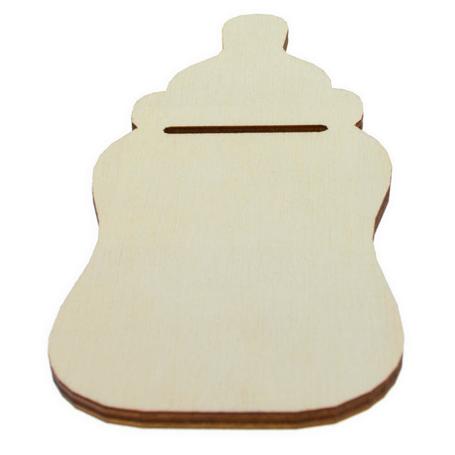 Unfinished Wooden Baby Bottle Cutout DIY Craft 5.4 Inches in Beige color,  shape