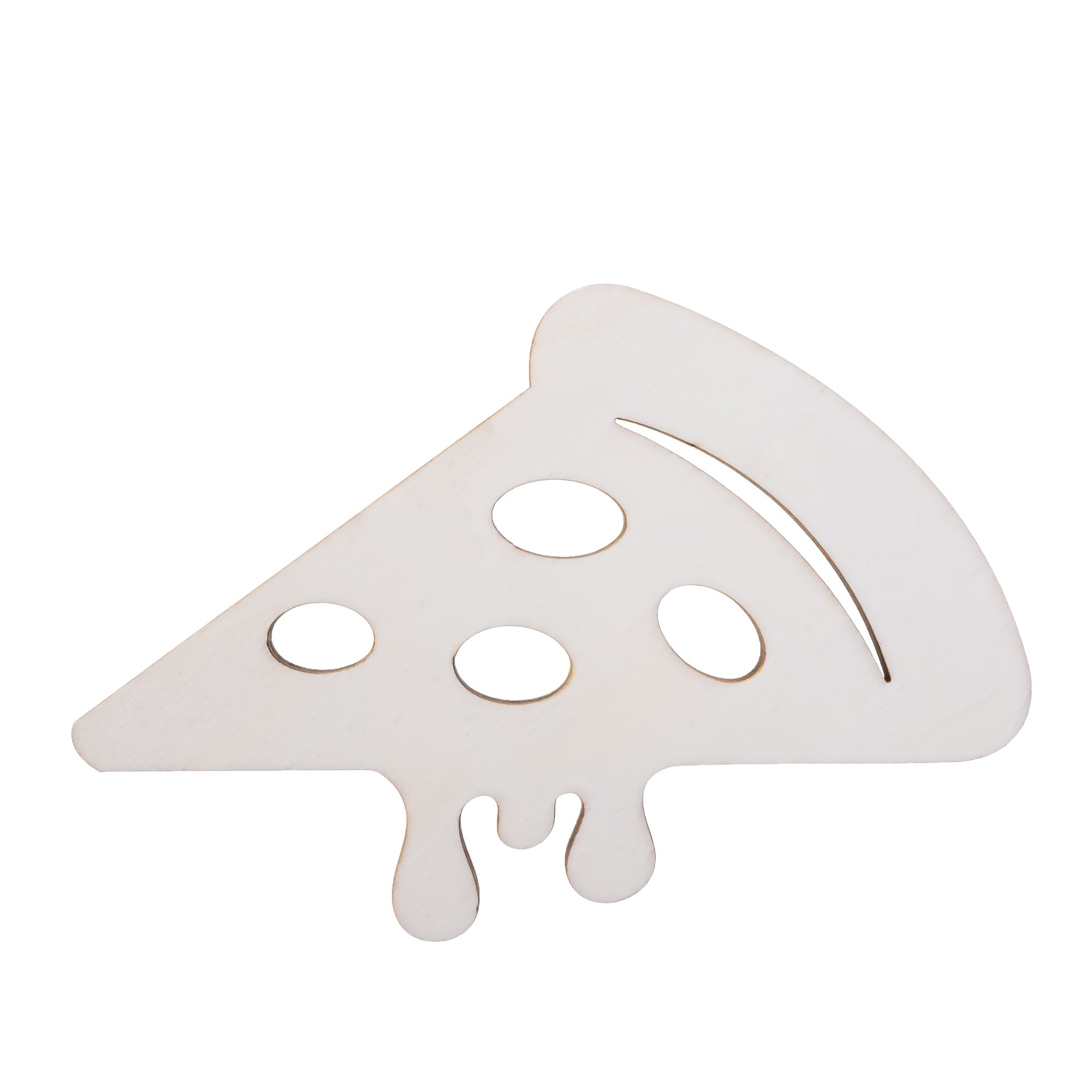 Unfinished Wooden Pizza Cutout DIY Craft 5.75 Inches in Beige color