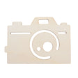 Unfinished Wooden Camera Cutout DIY Craft 4.85 Inches in Beige color
