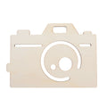 Unfinished Wooden Camera Cutout DIY Craft 4.85 Inches in Beige color