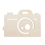 Unfinished Wooden Camera Cutout DIY Craft 4.85 Inches in Beige color