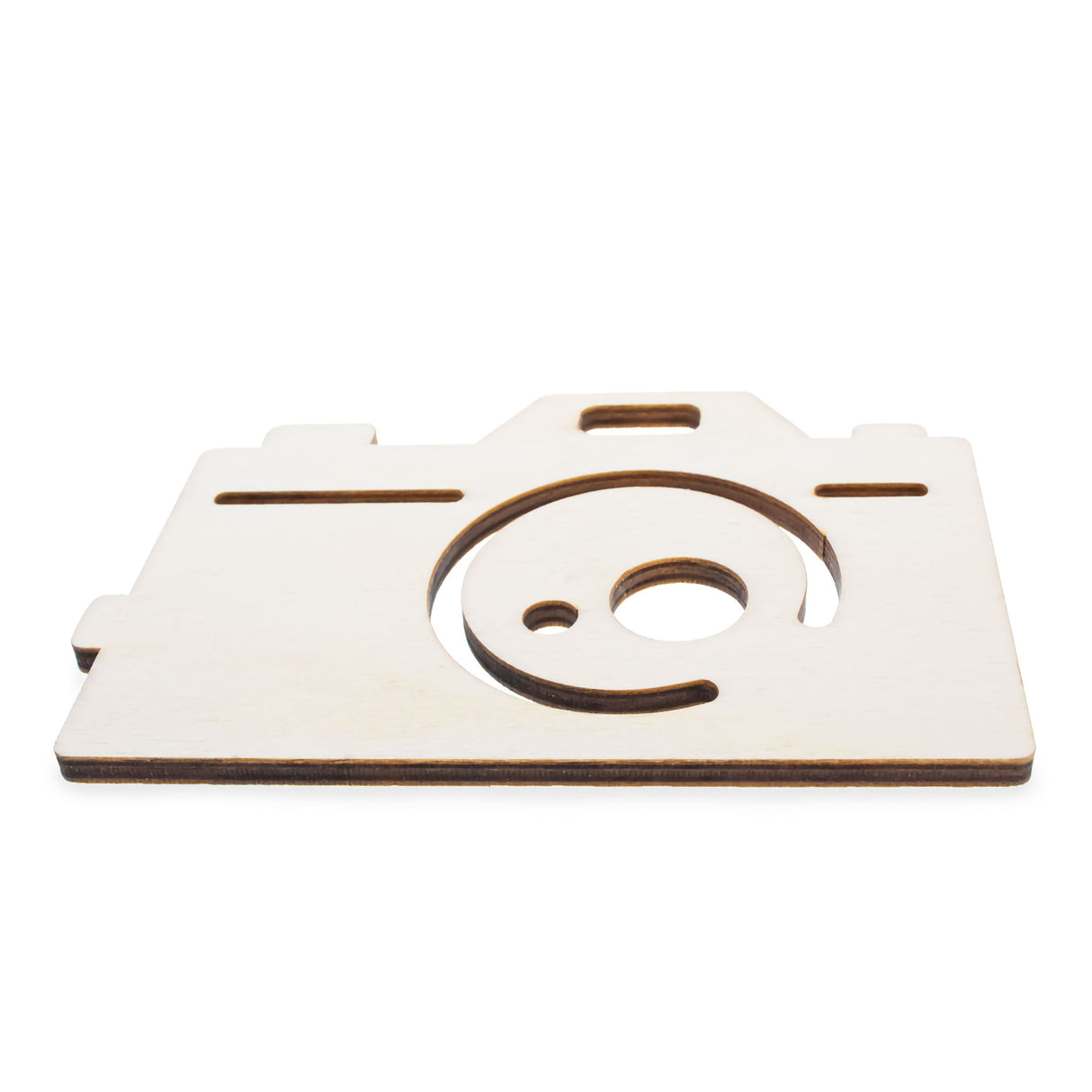 Wood Unfinished Wooden Camera Cutout DIY Craft 4.85 Inches in Beige color