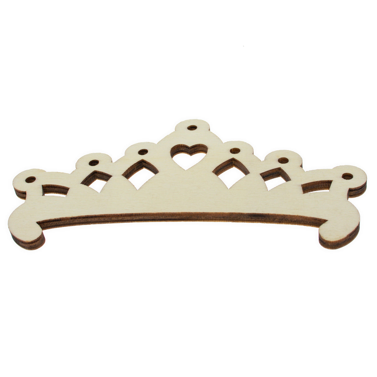 Unfinished Wooden Crown Cutout DIY Craft 5.4 Inches in Beige color,  shape