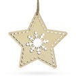 Unfinished Wooden Star Ornament with Snowflake DIY Craft 4 Inches in Beige color, Star shape