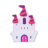Painted Wooden Princess Castle Cutout DIY Craft 4 Inches in Pink color